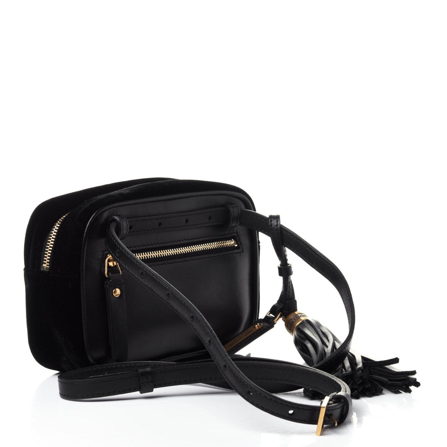 Velour Matelasse Monogram Lou Belt Bag Black