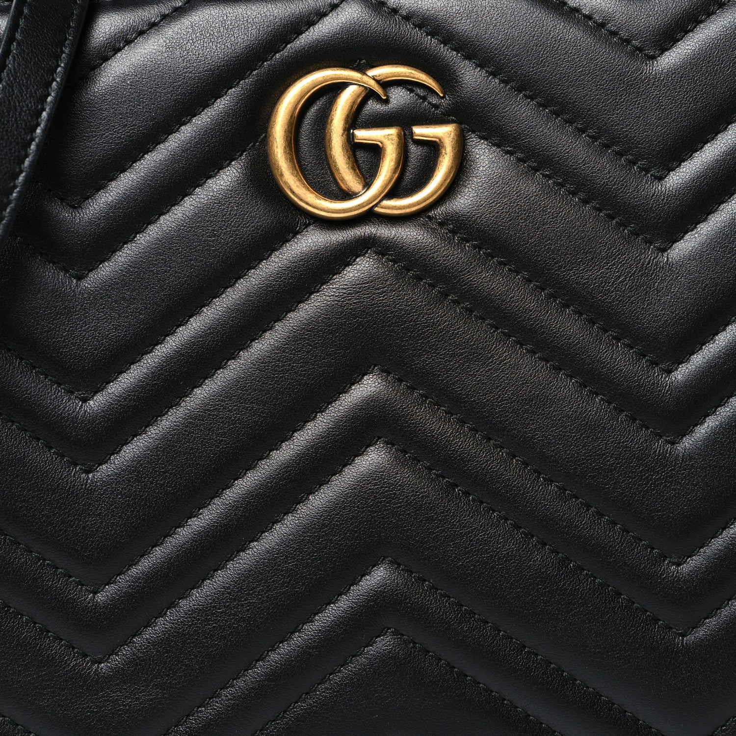 Gucci Calfskin Matelasse Small GG Marmont Tote Black 8 of 12