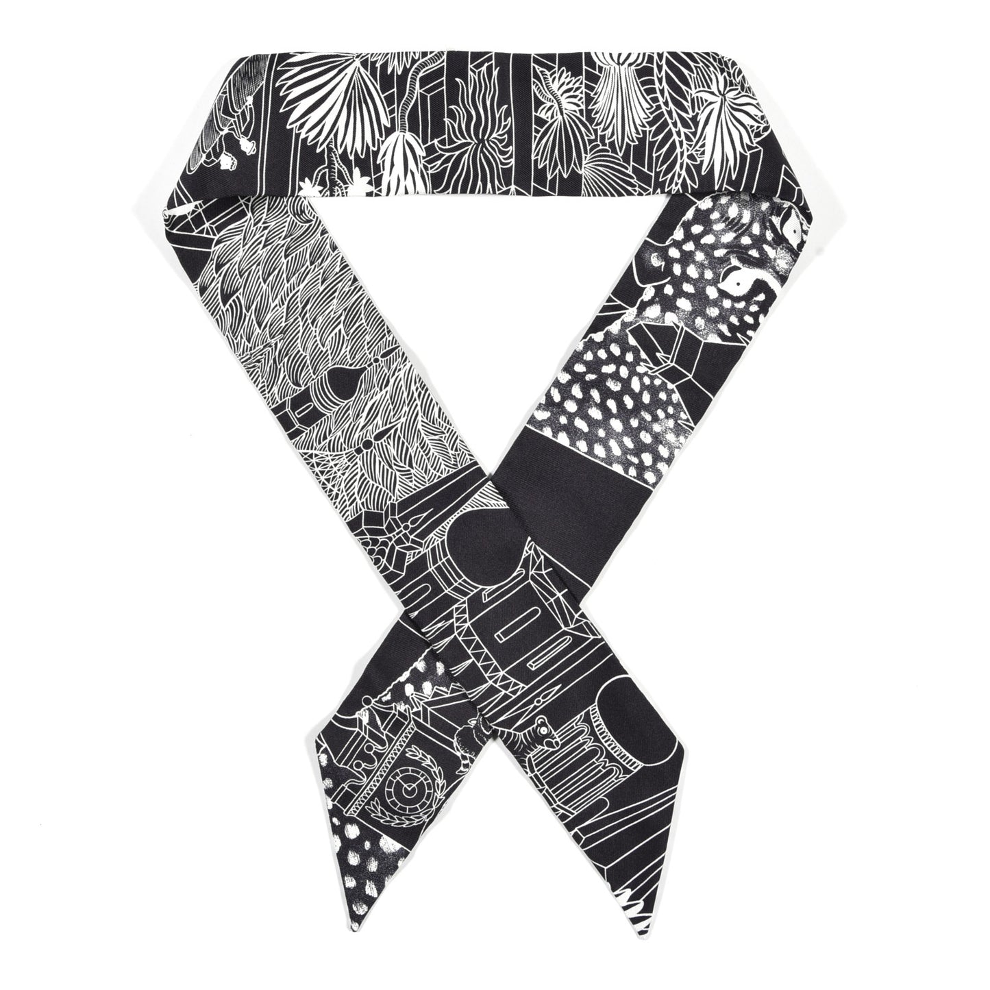 Silk Animapolis Twilly Black White