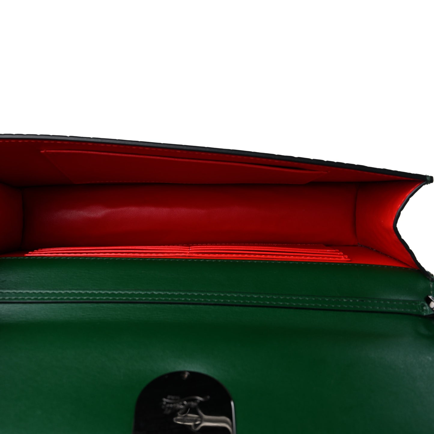 Calfskin Alligator Embossed Elisa Baguette Green