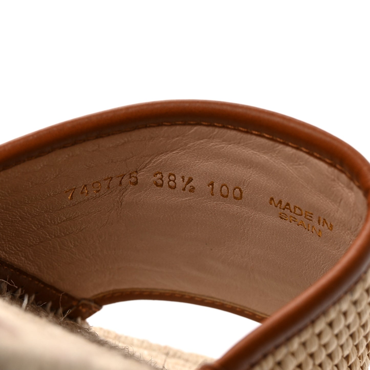 Raffia Interlocking G Flat Slide Espadrille Sandals 38.5 Natural Harness Brown
