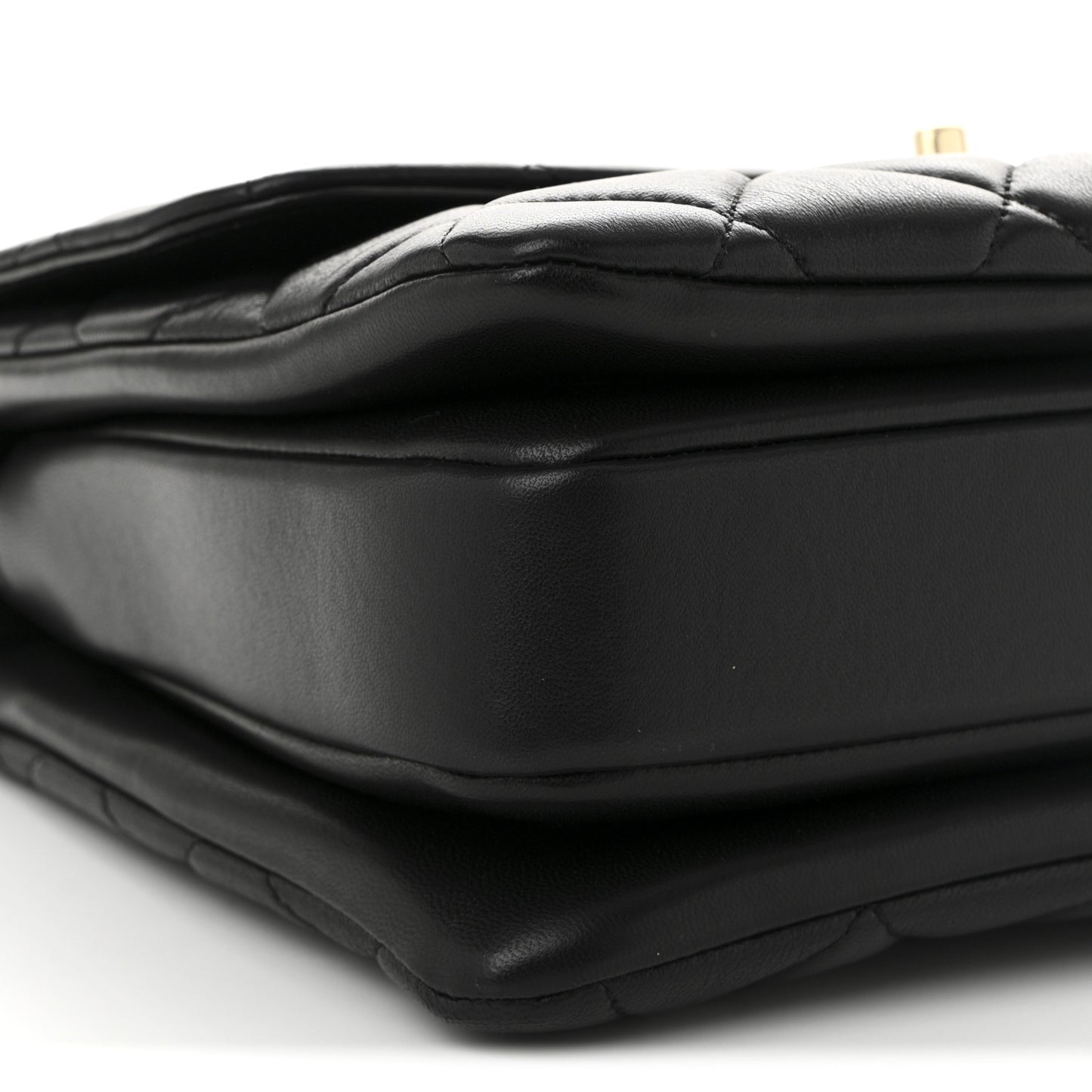 Lambskin Quilted Medium Trendy CC Flap Dual Handle Bag Black