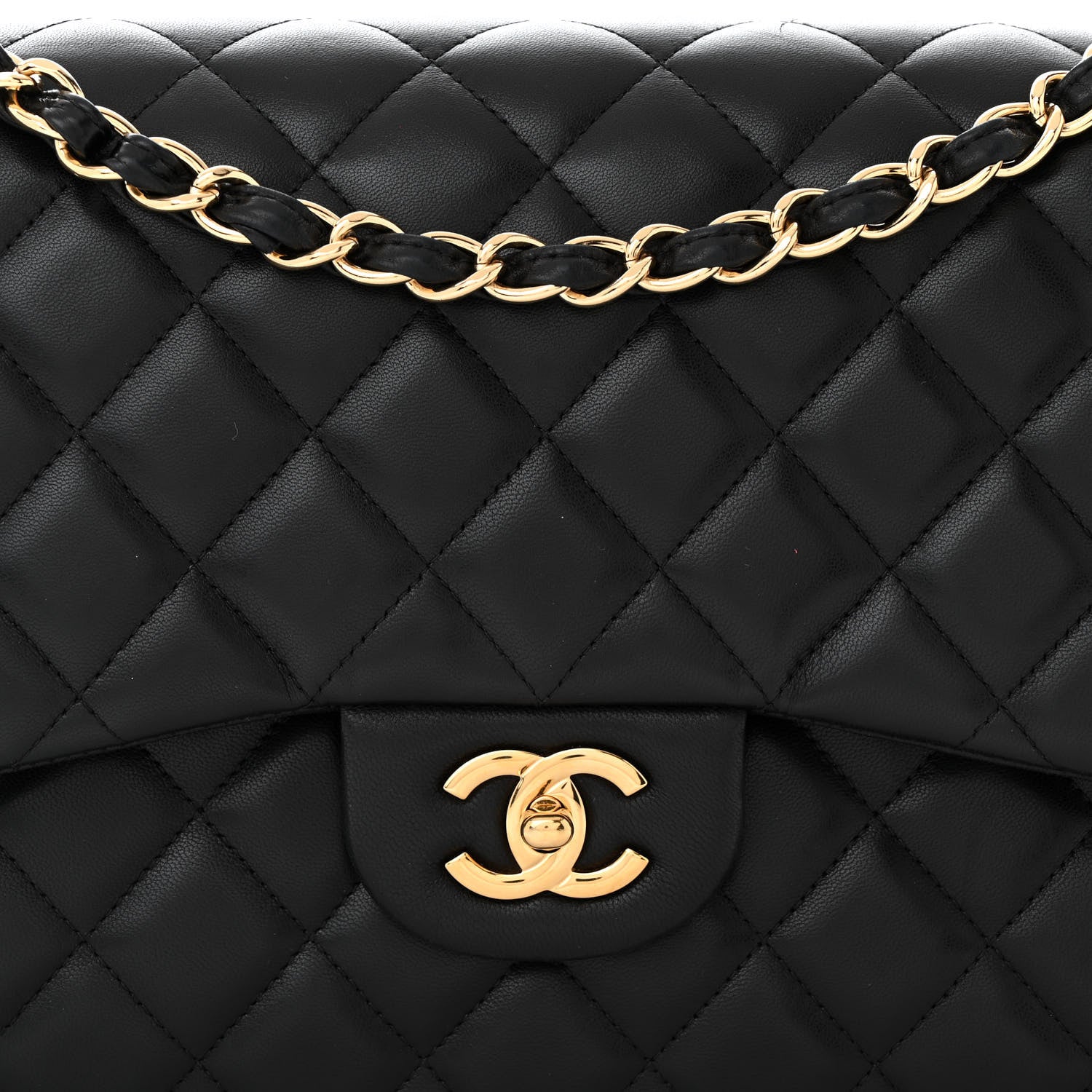 Chanel Lambskin Quilted Jumbo Double Flap Black 8 of 11