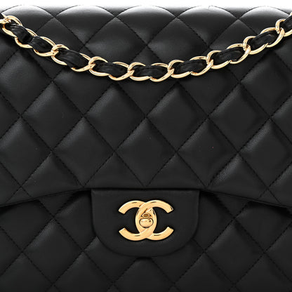 Chanel Lambskin Quilted Jumbo Double Flap Black 8 of 11
