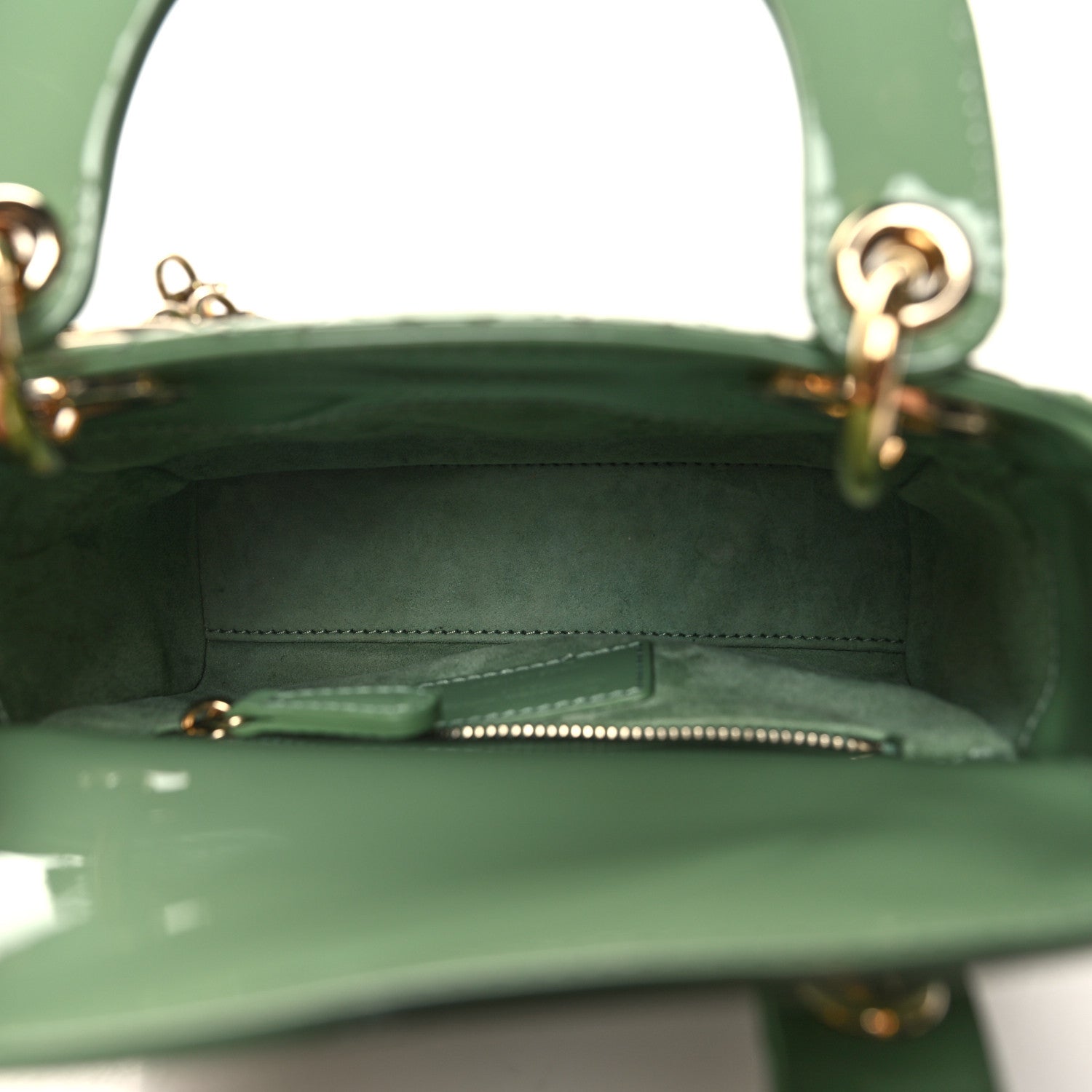 Christian Dior Patent Cannage Mini Lady Dior Mint Green 5 of 10