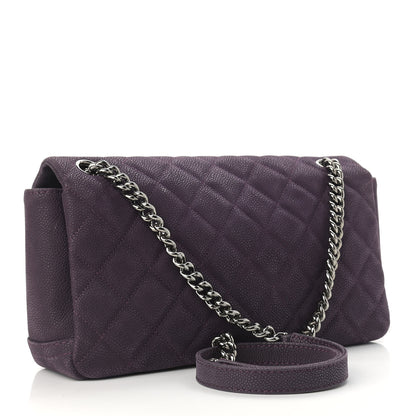 Chanel Iridescent Caviar Quilted Medium Lady Pearly Flap Plum 3 of 13