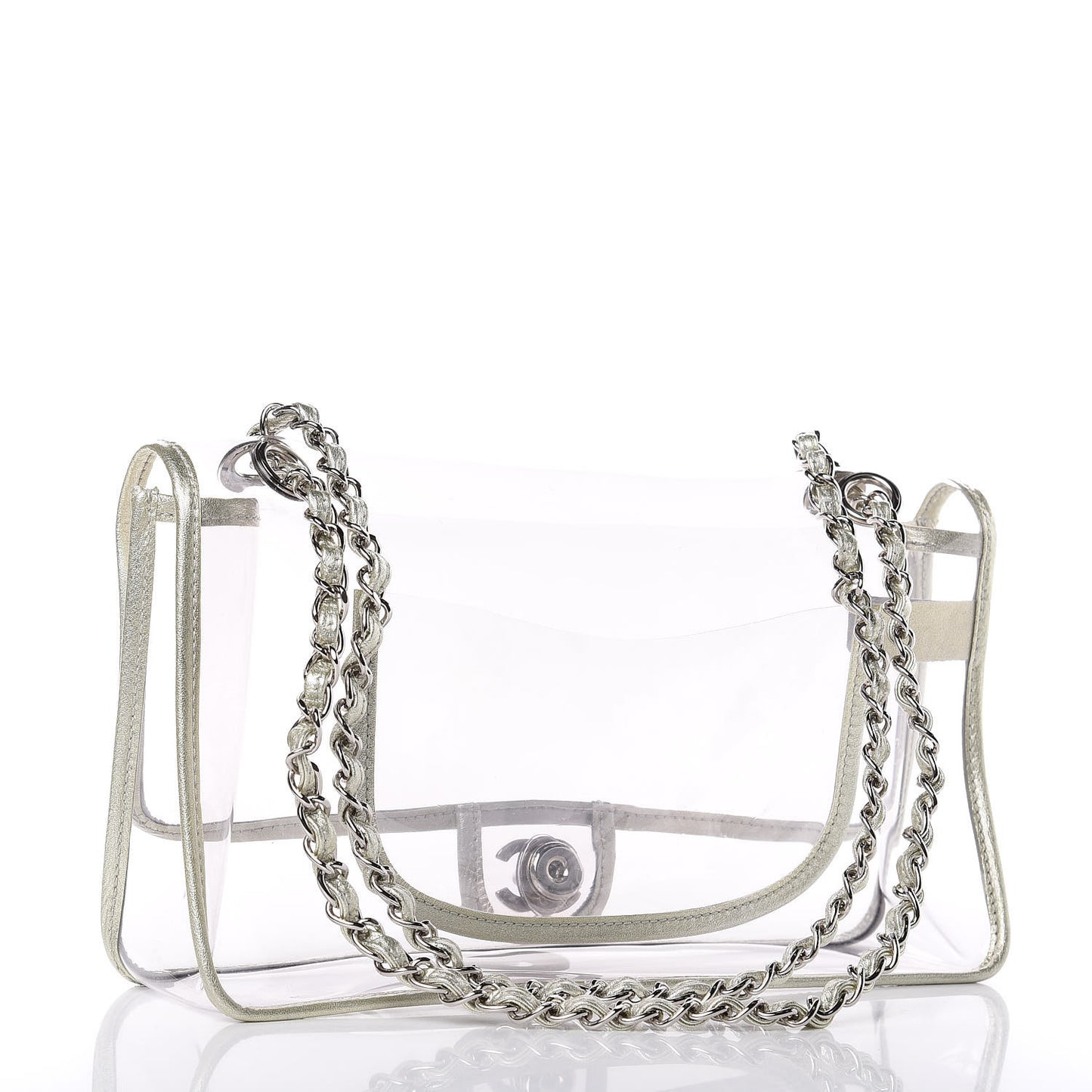 Lambskin Vinyl Large Naked Flap Silver