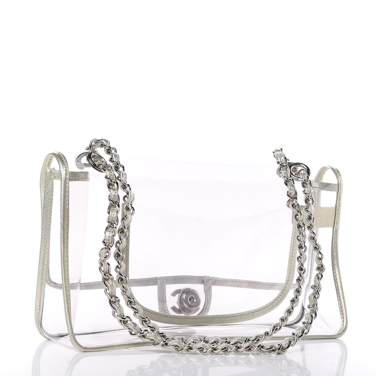 Chanel Lambskin Vinyl Large Naked Flap Silver 3 of 9