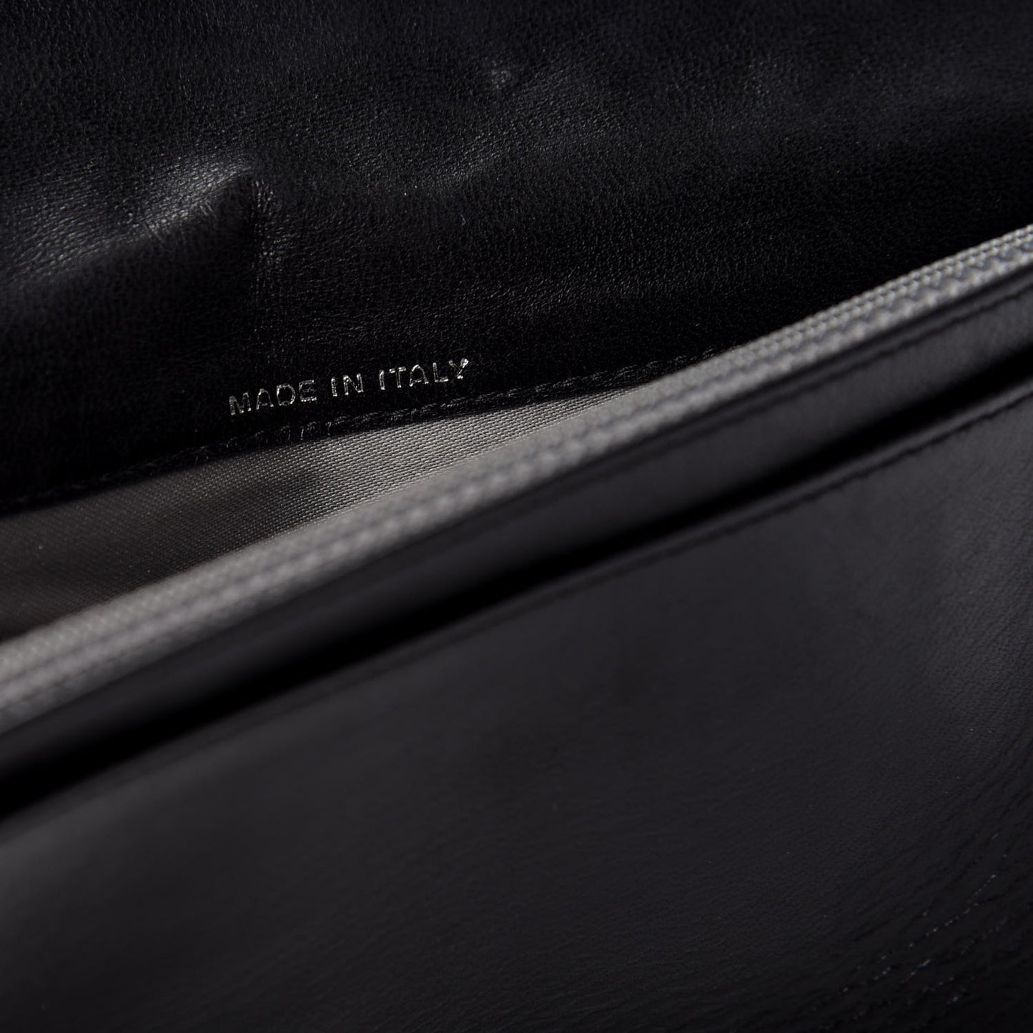 Lambskin Camellia Embossed Yen Wallet Black