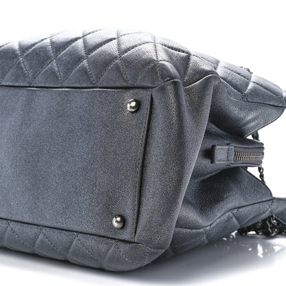 Chanel Iridescent Goatskin Quilted CC Eyelet Tote Blue 11 of 11