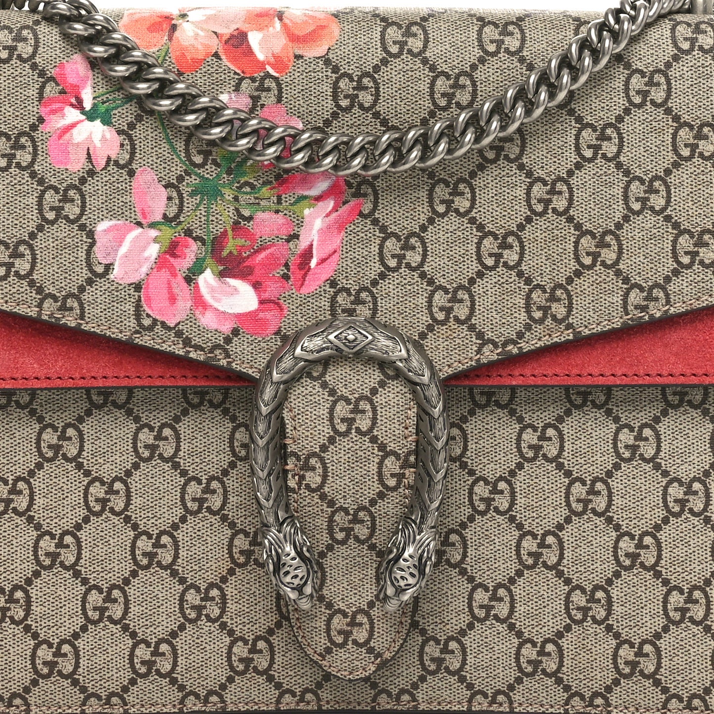 GG Supreme Monogram Blooms Medium Dionysus Shoulder Bag Beige Multicolor Dry Rose