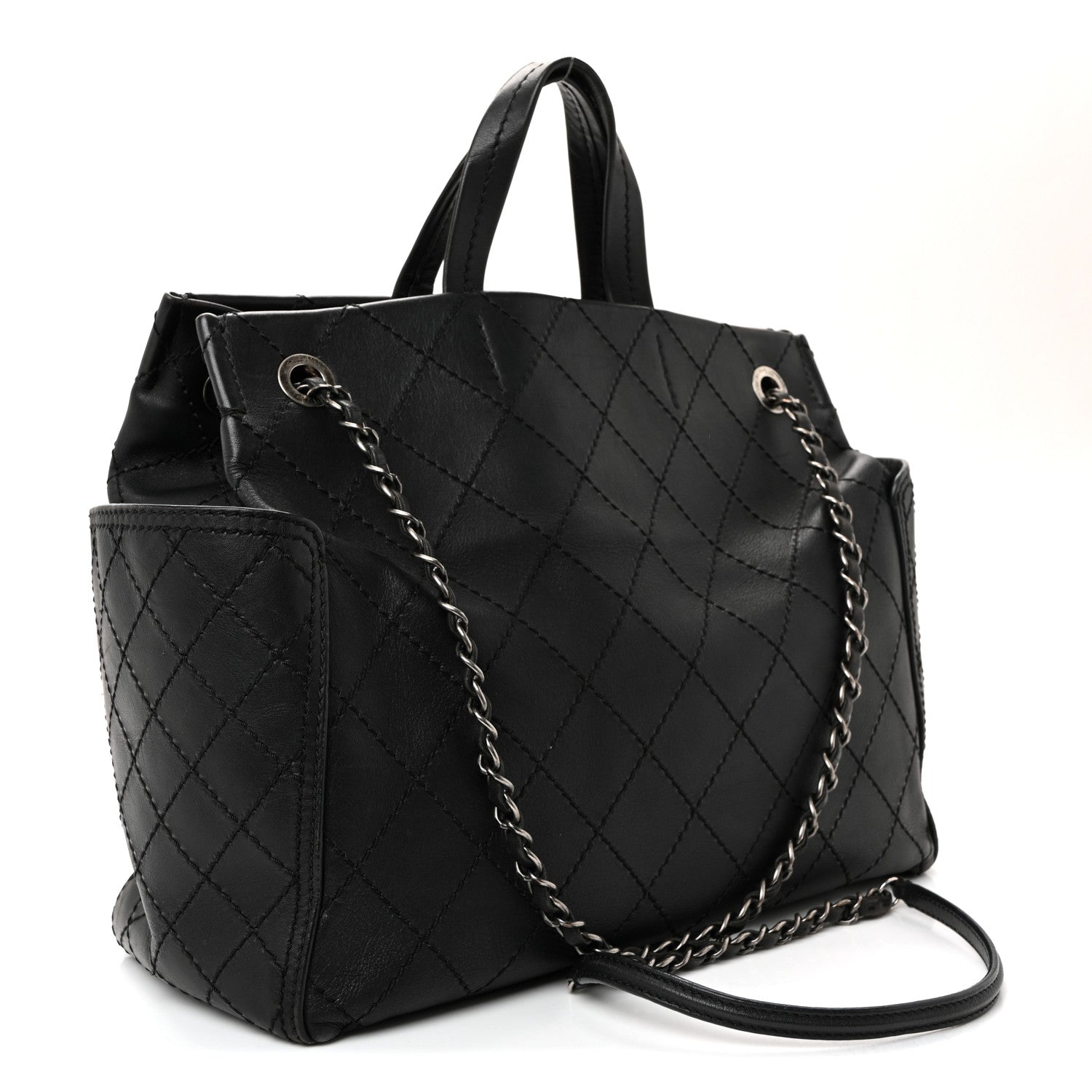 Chanel Calfskin CC Pocket Tote Black 3 of 12