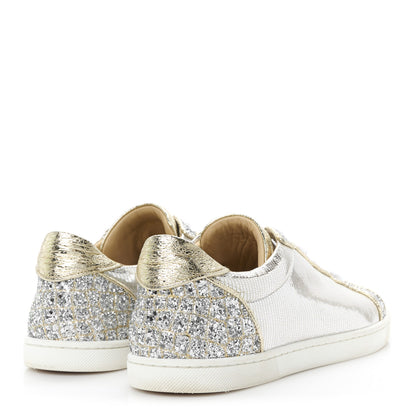 Christian Louboutin Glitter Aliglitter Specchio Women Seava Flat Sneakers 39 Silver 5 of 11