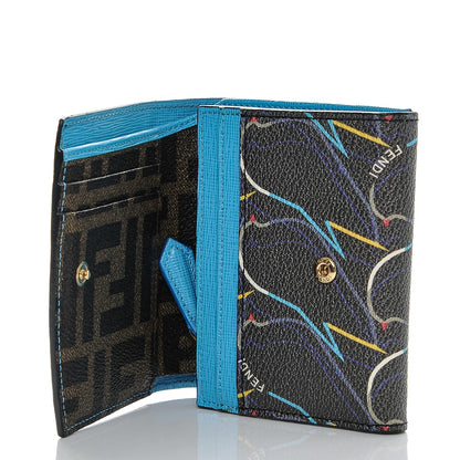 Fendi Vitello Elite QuTweet Compact Wallet Asfalto Multicolor 5 of 6
