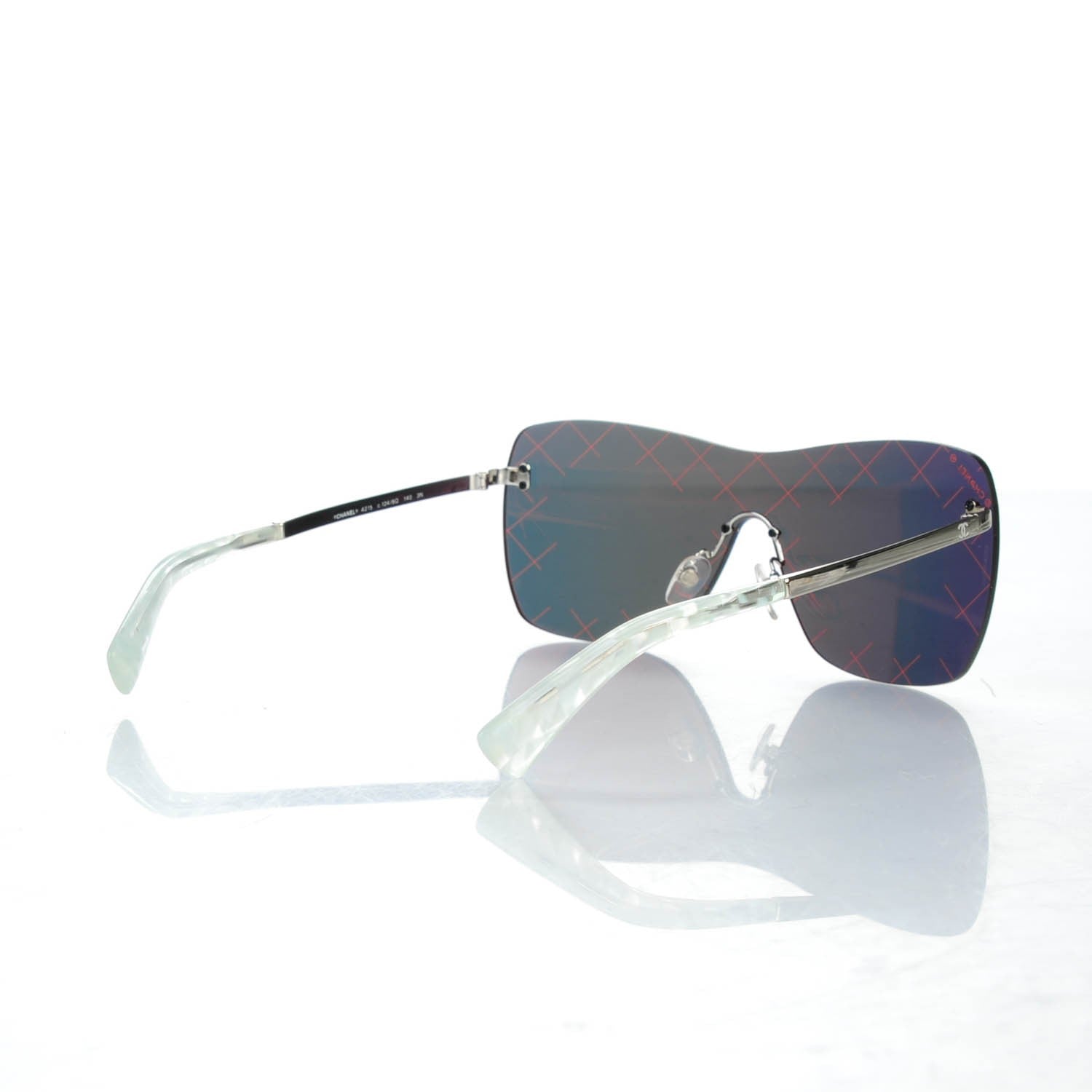 Chanel Shield Runway Sunglasses 4215 Silver Red 5 of 6