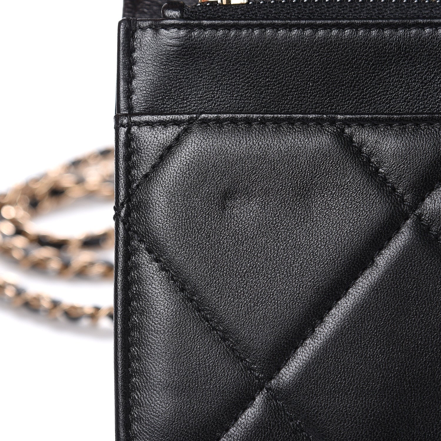 Chanel Lambskin Quilted Trendy CC Wallet On Chain WOC Black 14 of 15