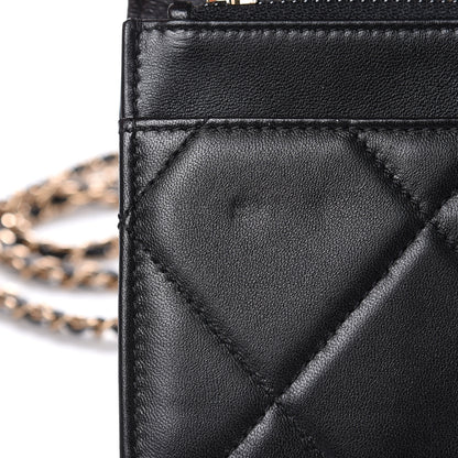 Chanel Lambskin Quilted Trendy CC Wallet On Chain WOC Black 14 of 15