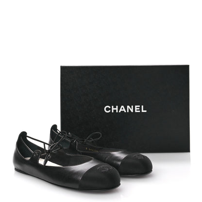 Chanel Lambskin Grosgrain Mary Jane Flats 38.5 Black 9 of 9