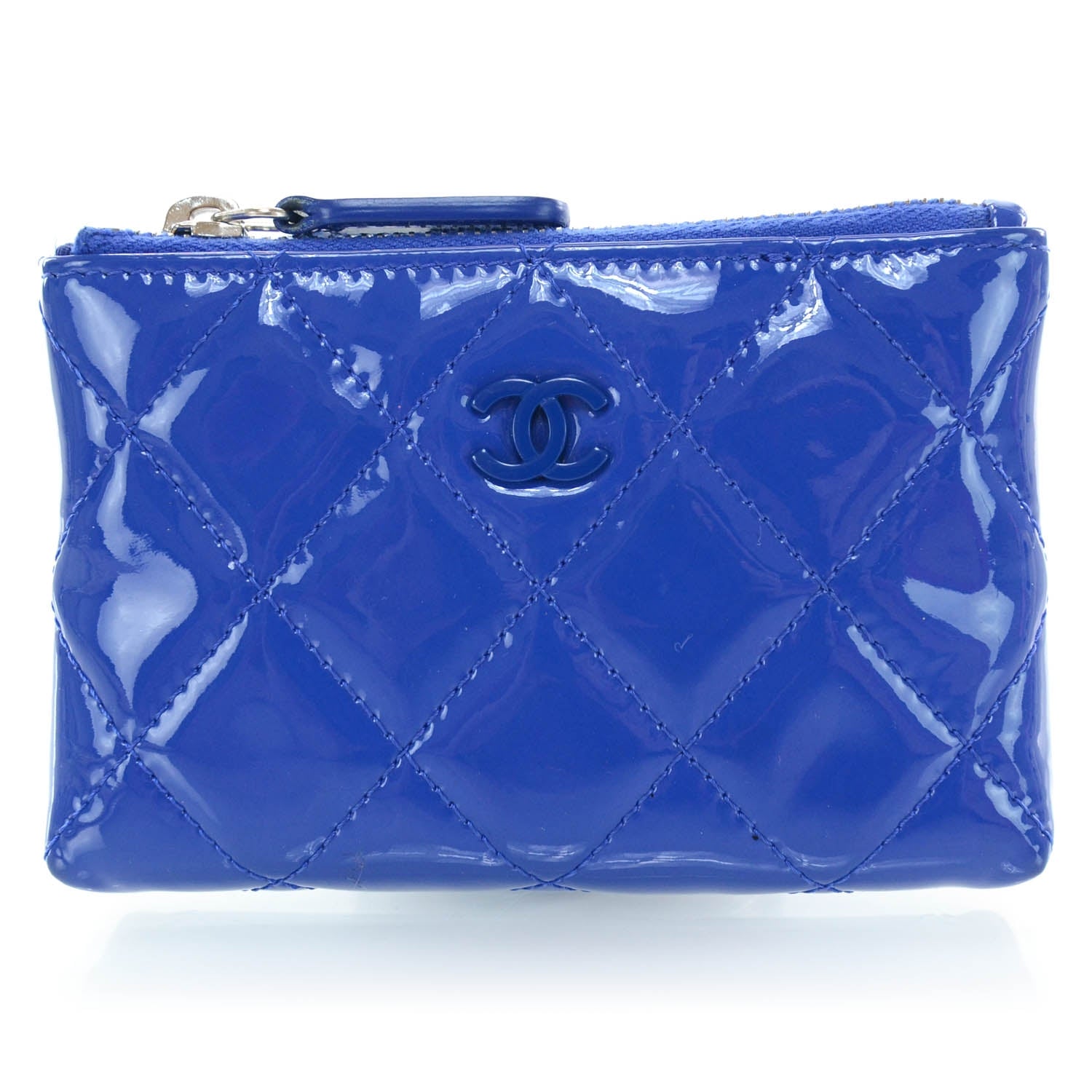 Chanel Patent Key Holder Case Bright Blue 1 of 9