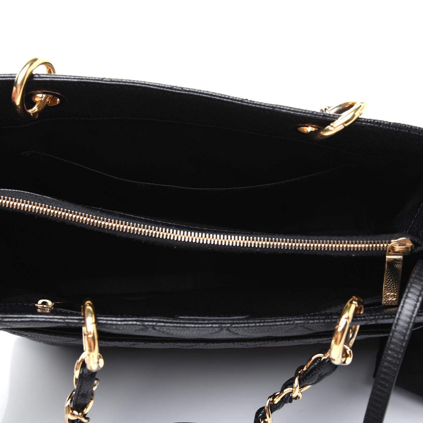 Caviar Quilted Grand Shopping Tote GST Black