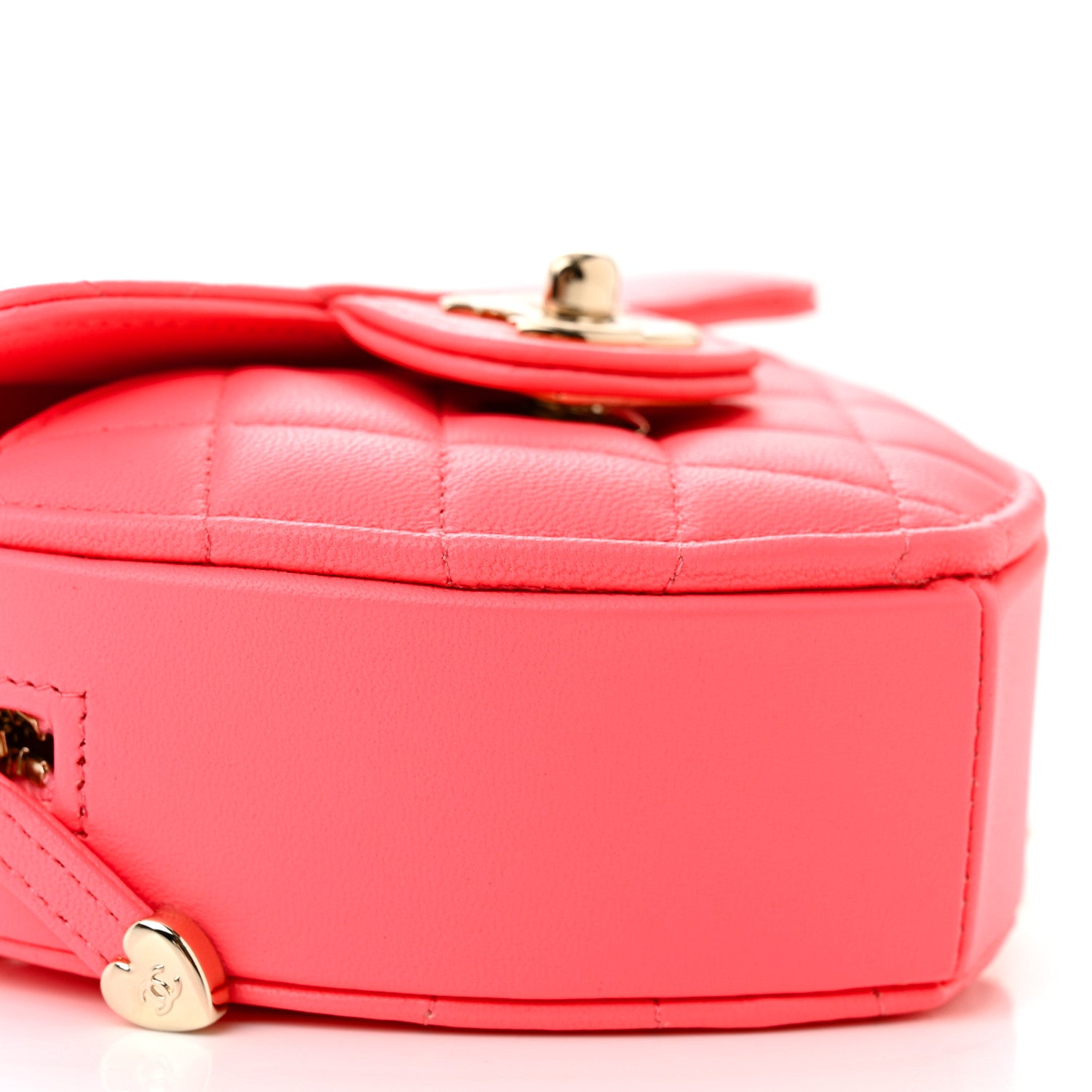 Chanel Lambskin Quilted CC In Love Heart Clutch With Chain Pink 10 of 11