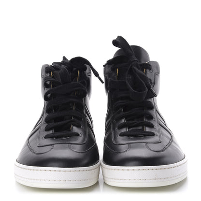 Hermes Calfskin Mens High Top Poker Sneakers 43.5 Black White 2 of 9