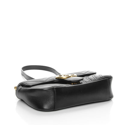 Gucci Calfskin Matelasse Mini GG Marmont Shoulder Bag Black 4 of 7
