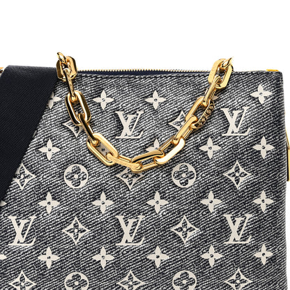 Louis Vuitton Lambskin Printed Monoglam Coussin PM Blue 8 of 11