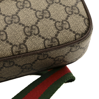Gucci GG Supreme Monogram Textured Dollar Calfskin Web Mini Ophidia Envelope Shoulder Bag Beige Ebony 12 of 12