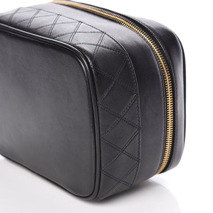 Chanel Lambskin Vanity Cosmetic Bag Black 10 of 11