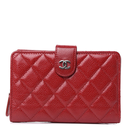 Chanel Caviar Quilted Zipped Pocket Wallet Dark Red 1 of 13