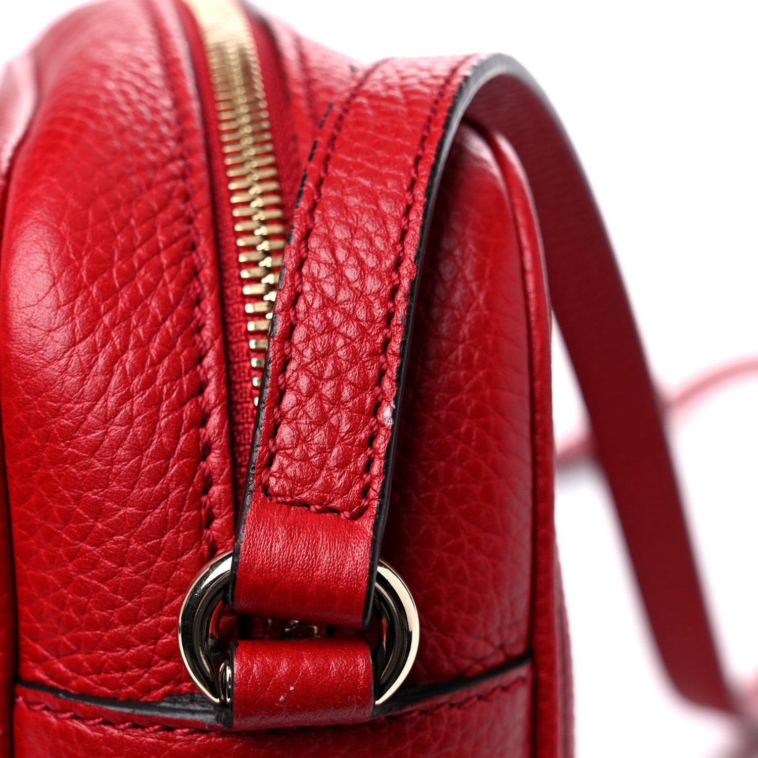Gucci Pebbled Calfskin Small Soho Disco Bag Tabasco Red 11 of 12