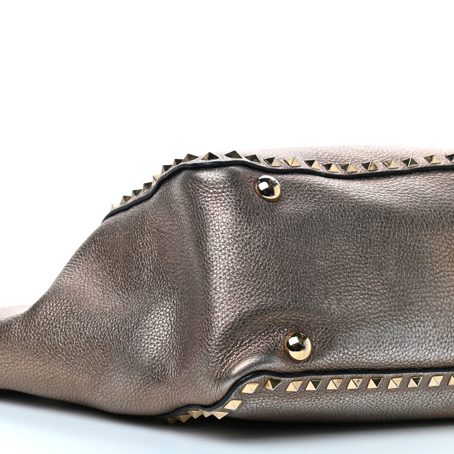Metallic Alce Printed Calfskin Medium Rockstud Tote Sasso