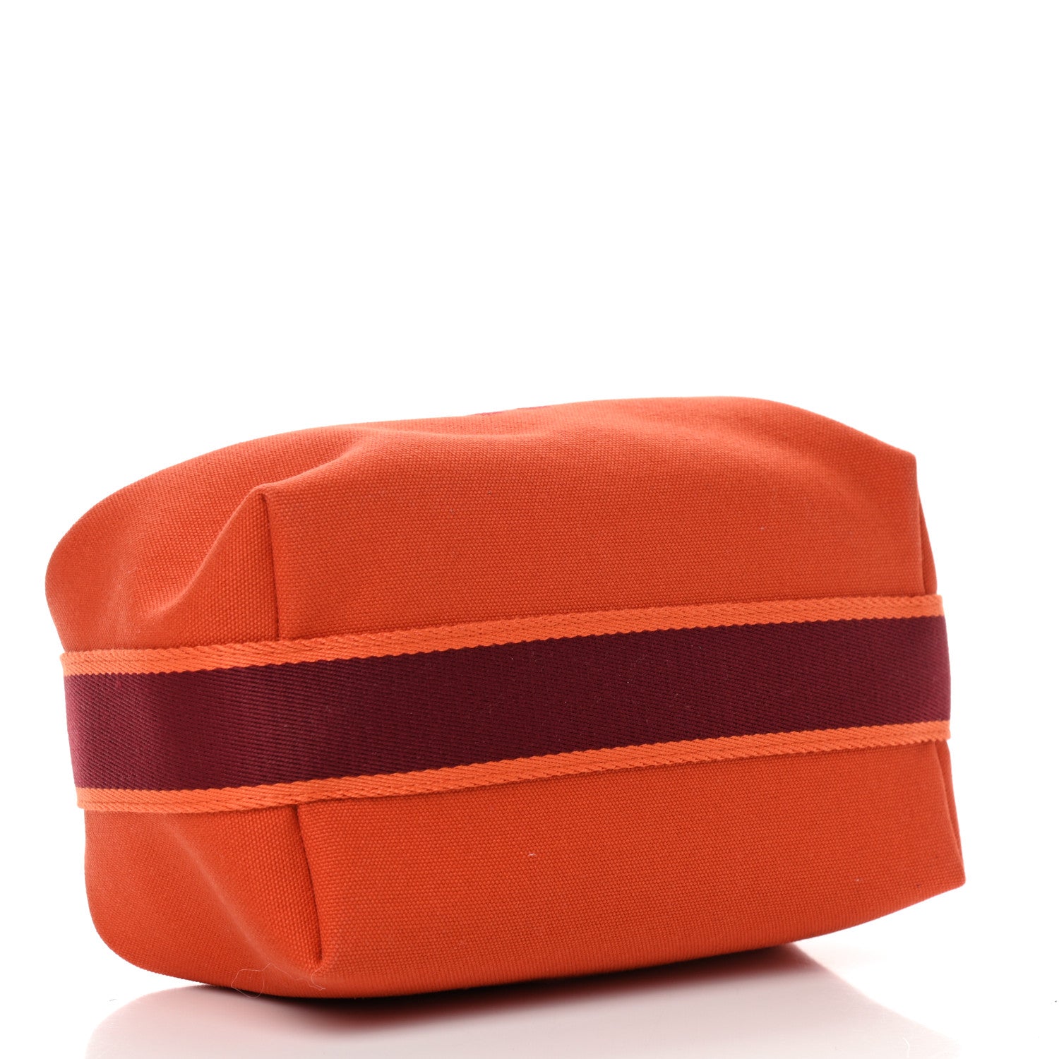 Hermes Canvas Small Bride-A-Brac Pouch Orange Burgundy 4 of 8