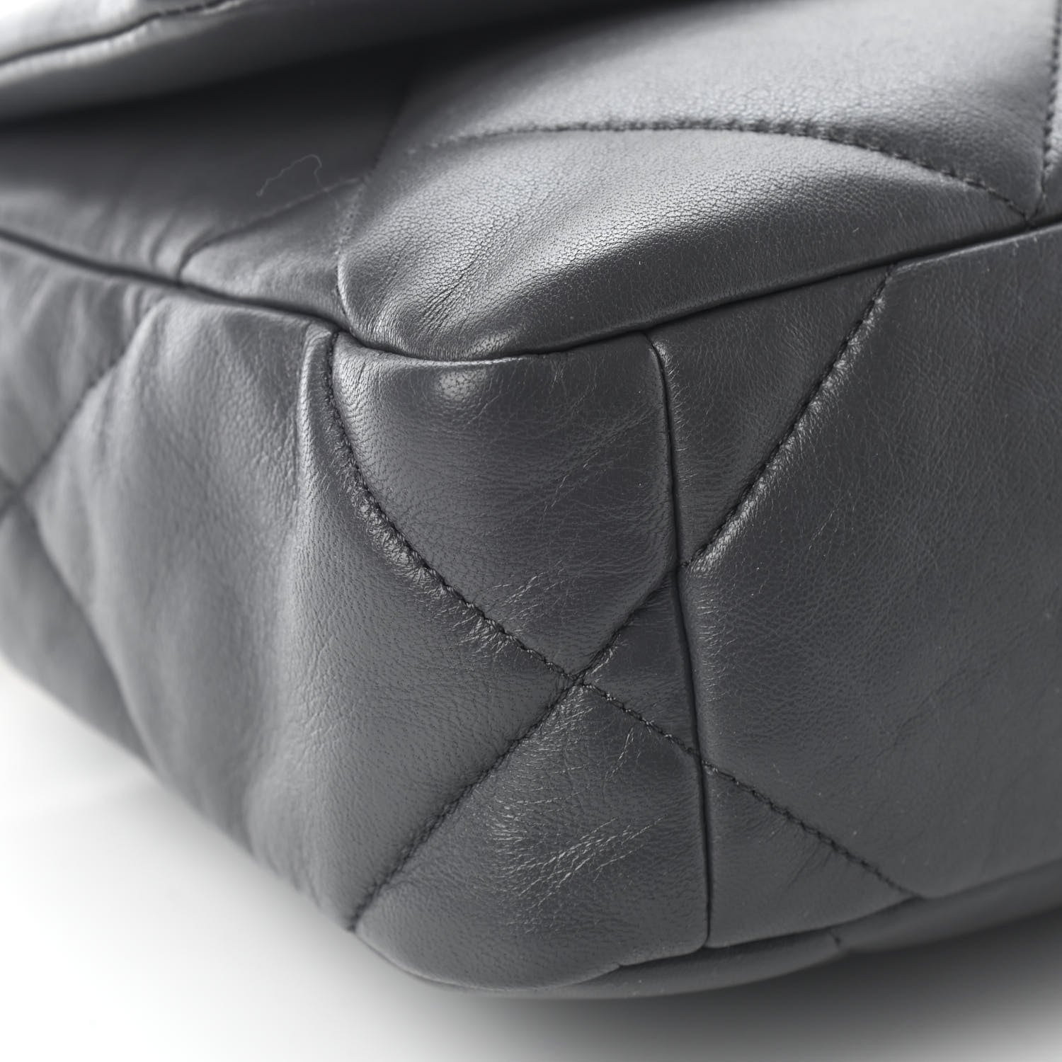 Chanel Lambskin Quilted Medium Chanel 19 Flap Dark Grey 8 of 10