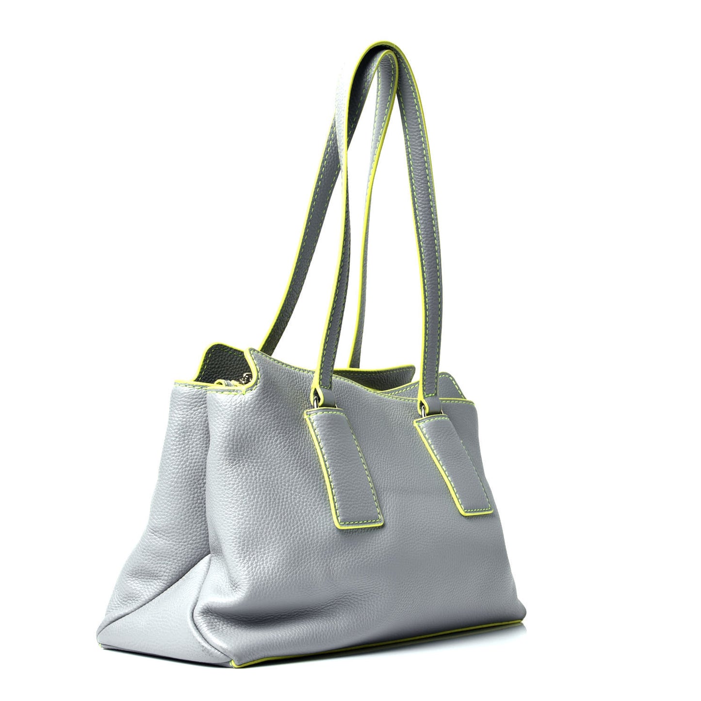 Metallic Grained Calfskin Tote Blue