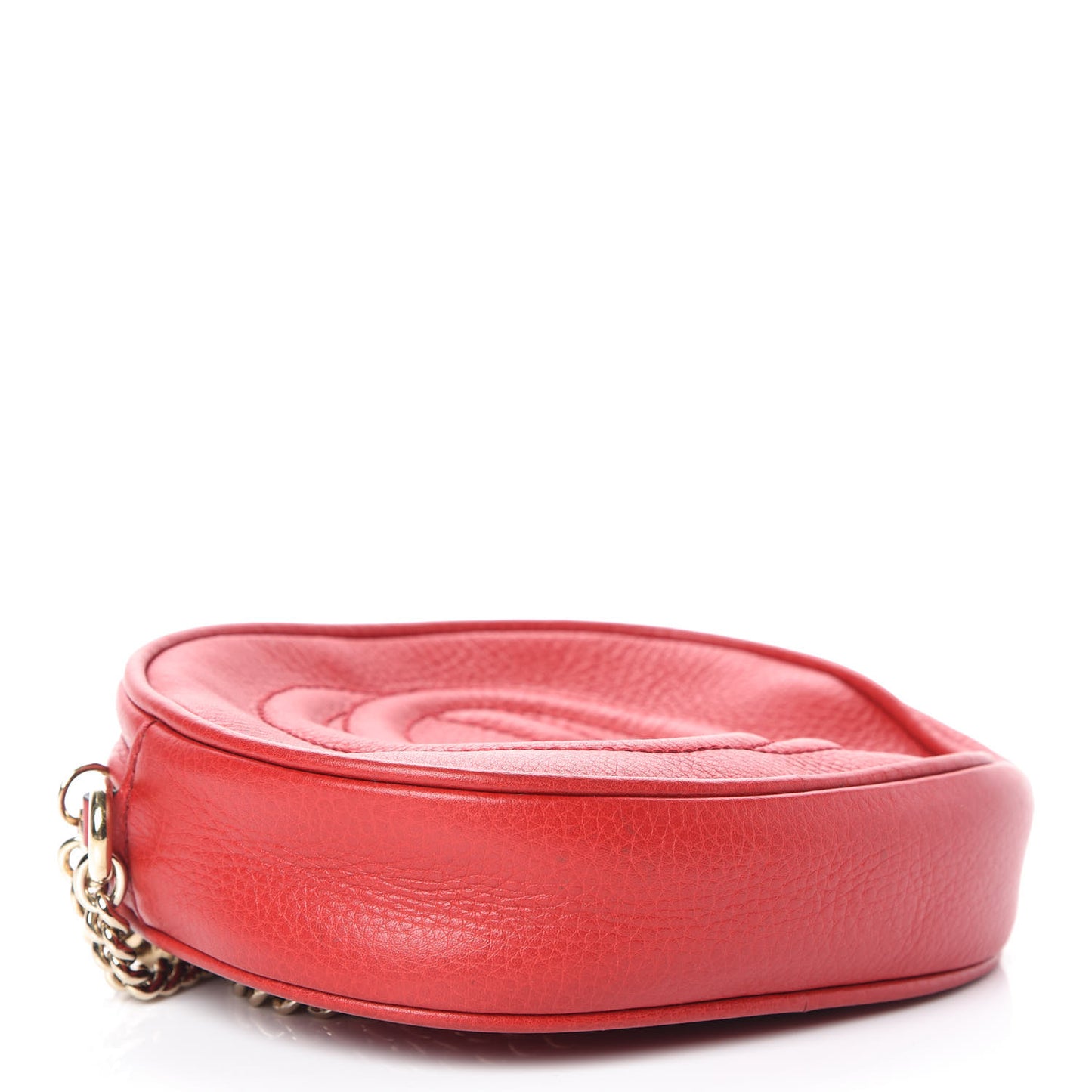Pebbled Calfskin Mini Soho Chain Bag Tabasco Red