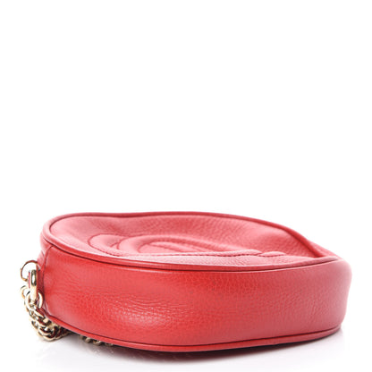 Gucci Pebbled Calfskin Mini Soho Chain Bag Tabasco Red 4 of 9