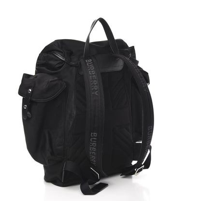 Burberry Nylon Calfskin Logo Detail Backpack Black 2 of 9