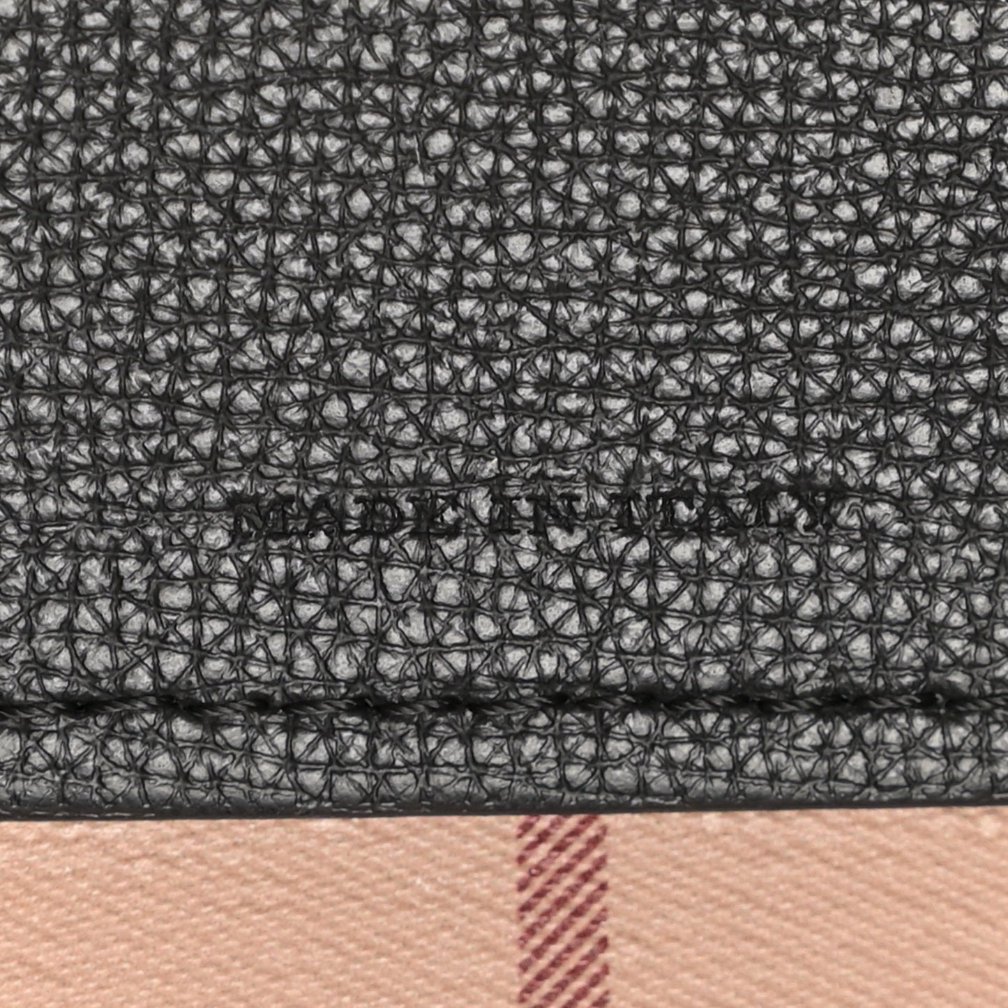 Grainy Calfskin Haymarket Check Medium Reversible Tote Black