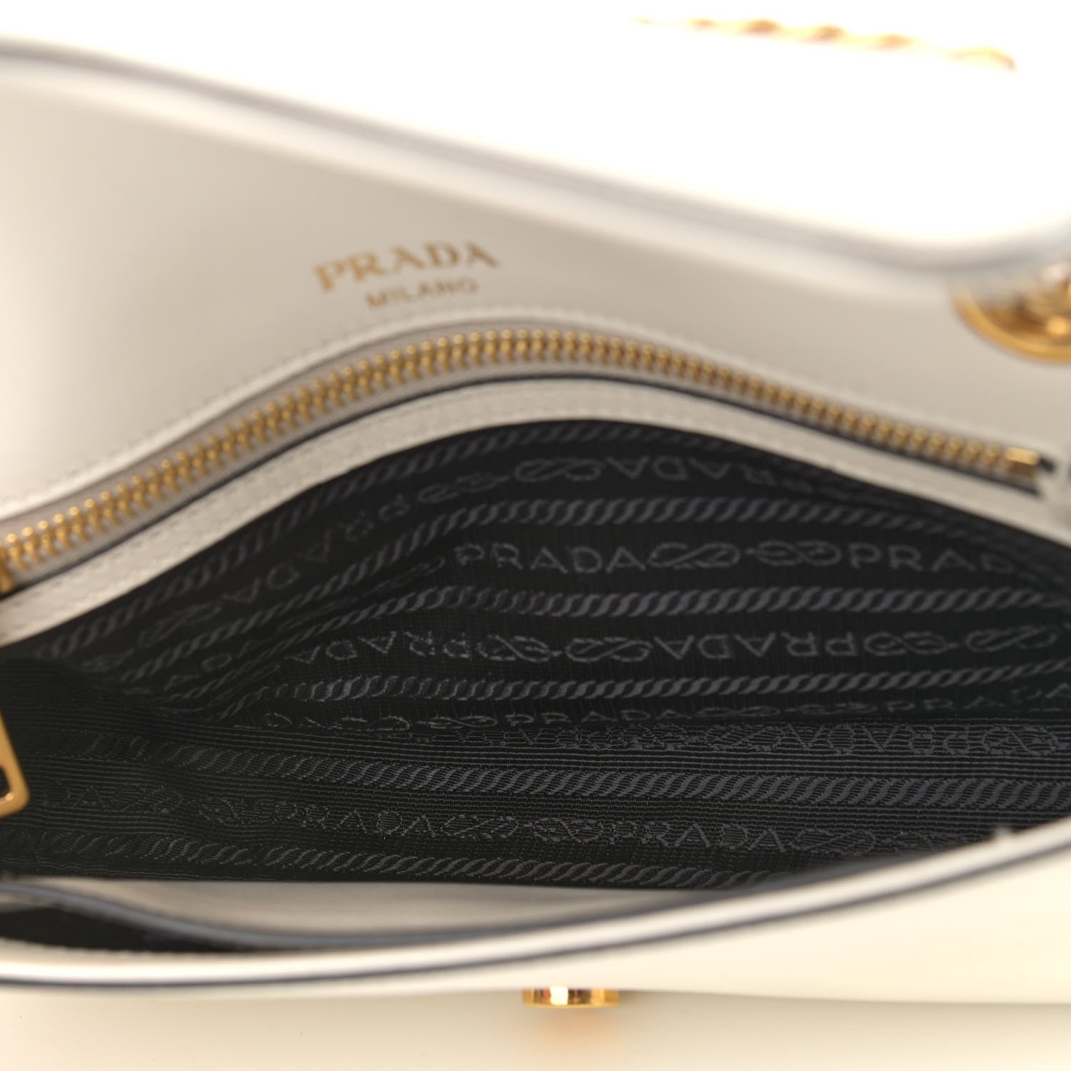 Prada Saffiano Flap Shoulder Bag Talco 4 of 12