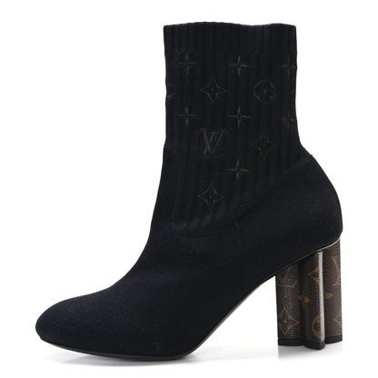 Louis Vuitton Monogram Stretch Fabric Silhouette Ankle Boots 41 Black 1 of 7
