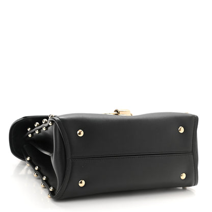 Salvatore Ferragamo Calfskin Studded Margot Top Handle Satchel Black 4 of 10
