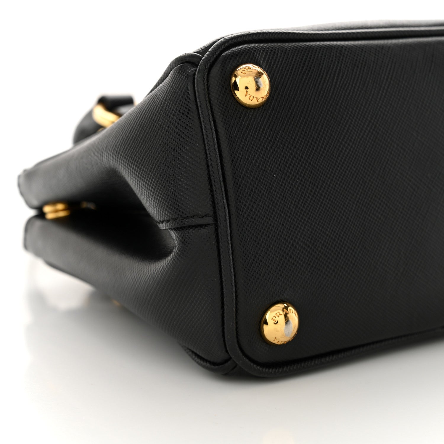 Prada Saffiano Lux Micro Galleria Double Zip Tote Black 10 of 14