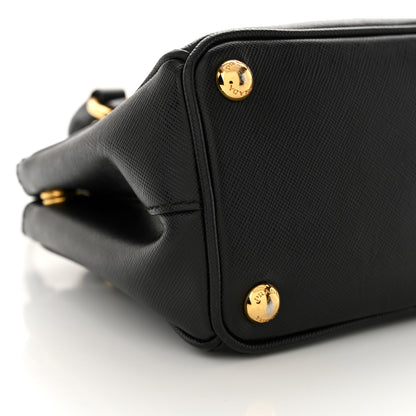 Prada Saffiano Lux Micro Galleria Double Zip Tote Black 10 of 14