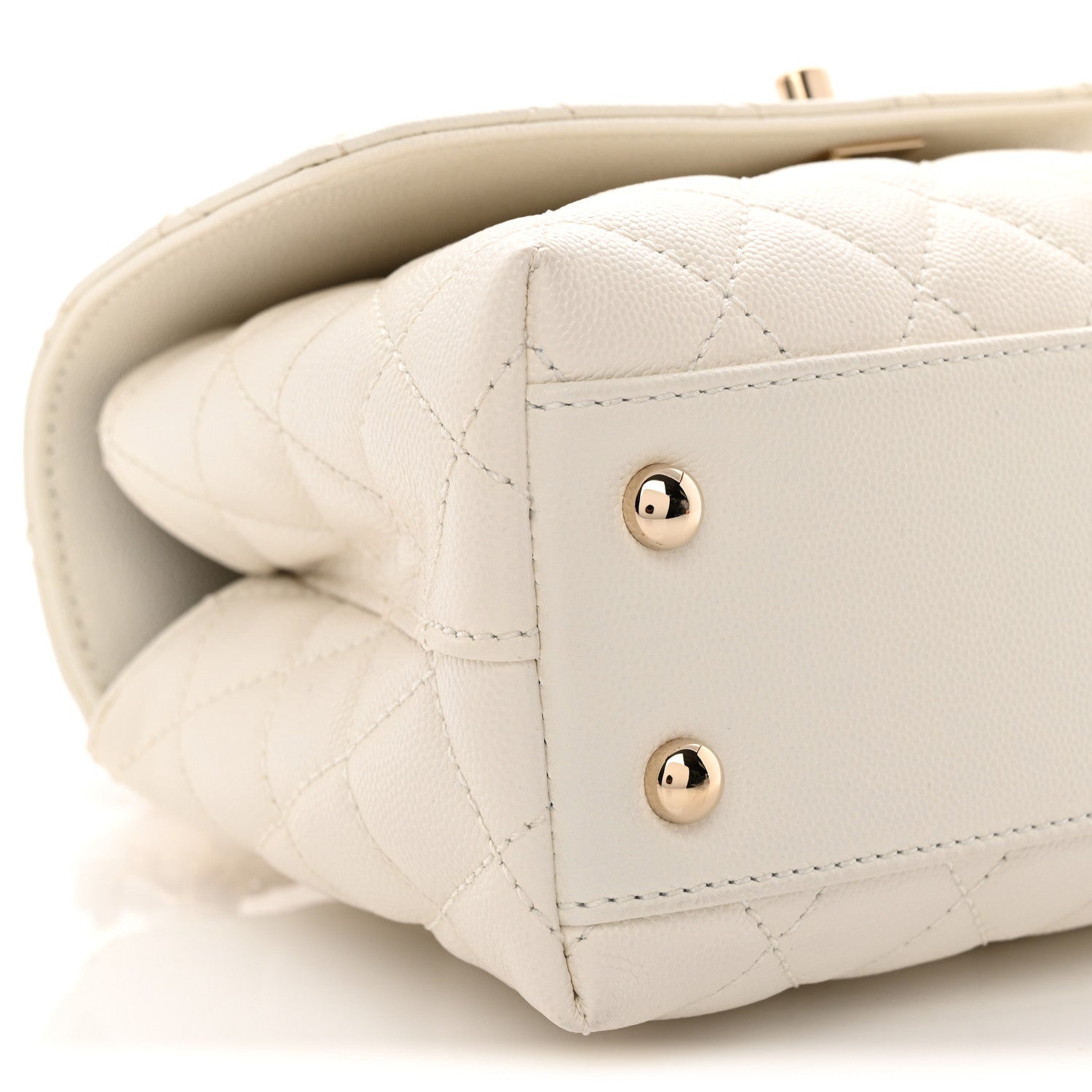 Chanel Caviar Quilted Mini Coco Handle Flap White 9 of 11