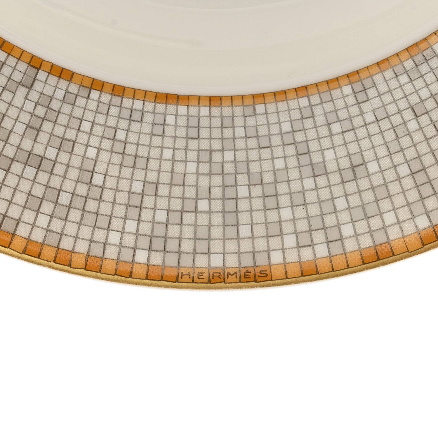 Hermes Porcelain Mosaique Au 24 Platine Soup Plate Set of 2 5 of 8