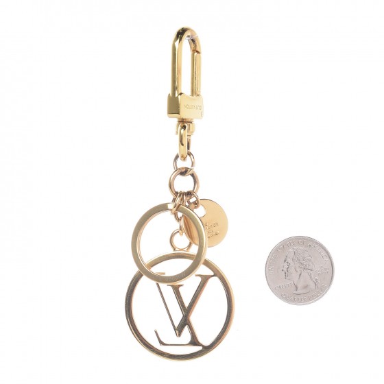 LV Circle Bag Charm Key Holder Gold