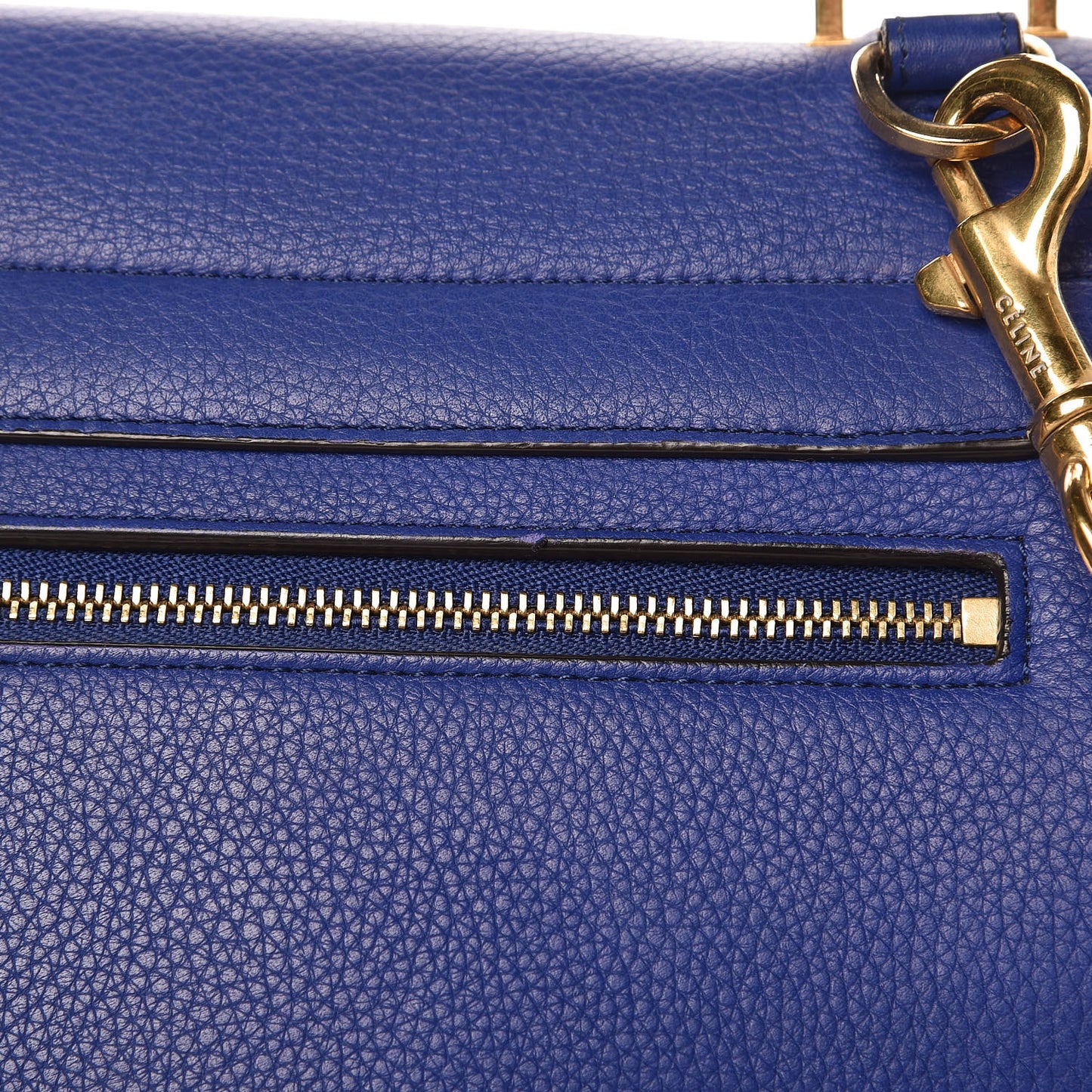 Drummed Calfskin Suede Medium Trapeze Indigo