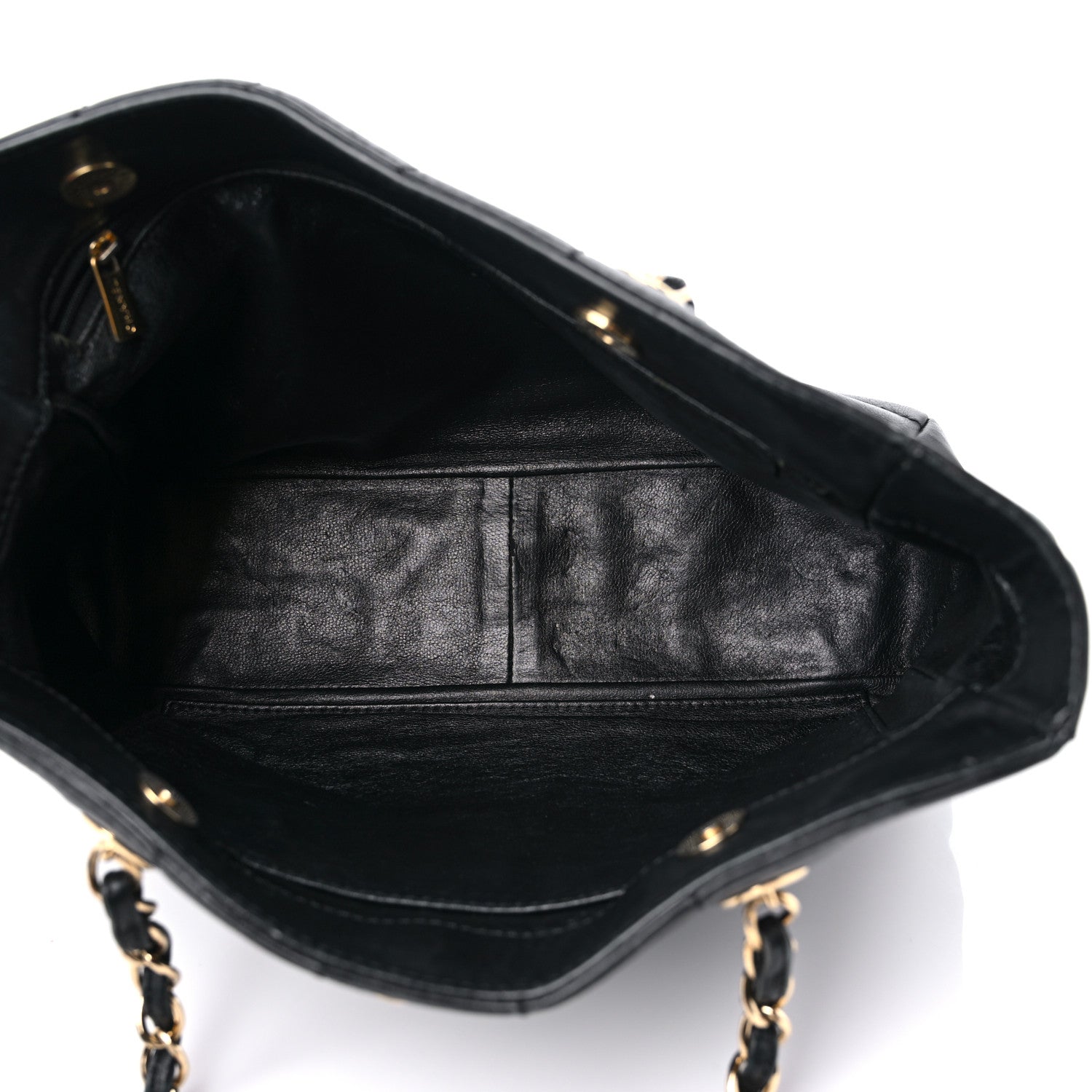 Chanel Calfskin Stitched Chocolate Bar Shopping Tote Black 5 of 19